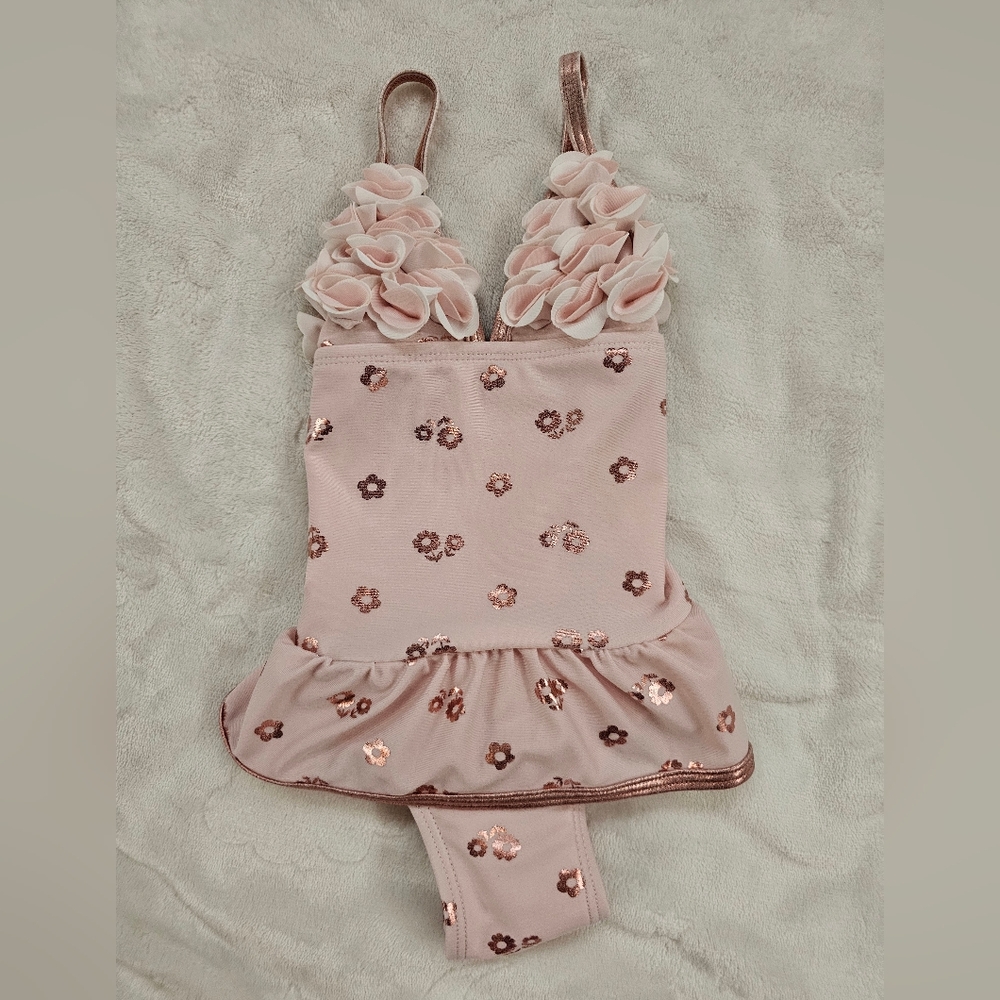 Floatimini Pink Floral Ruffle Swimsuit